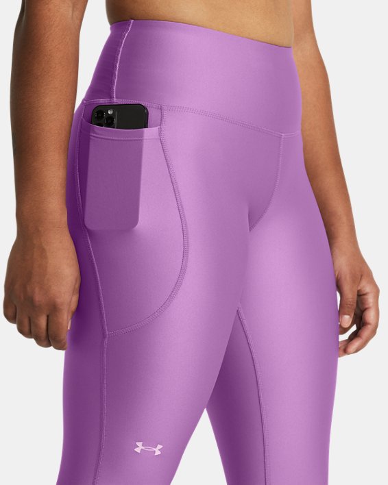 Women's HeatGear® No-Slip Waistband Full-Length Leggings, Purple, pdpMainDesktop image number 3